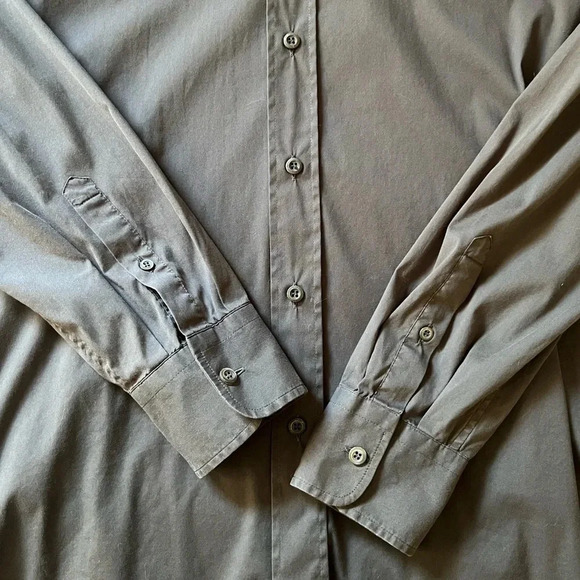 Prada Men’s Slim Fit Stretch Button-Up Shirt Dark Gray 42 (16.5) Made in Italy - Picture 3 of 12